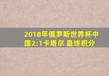 2018年俄罗斯世界杯中国2:1卡塔尔 最终积分